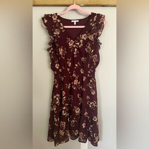 Maurices Floral Burgundy Dress